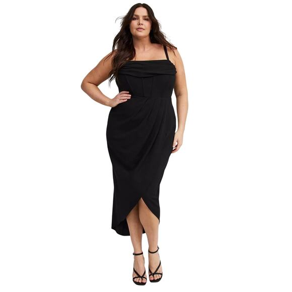 NWT Torrid Tulip Hem Bustier Midi Dress - Size 24W - Picture 1 of 16
